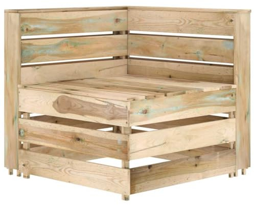 mtlskopl Paletten Ecksofa Garten Kiefer imprägniert 69x70x66 cm wetterfeste Outdoor Lounge für Balkon Terrasse und kleine Gärten