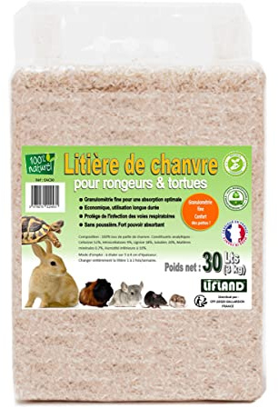 Lifland LITIERE DE Chanvre Fine pour Rongeur ET VOLAILLE 100 litres (10 kg)