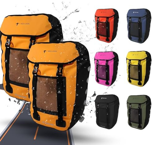Red Loon wasserdichte Fahrradtasche Gepäckträger robuste Fahrradtasche hinten Gepäckträger - Fahrradtaschen für Gepäckträger ebike - regenfeste Fahrradtasche Gepäckträger E-Bike - Orange