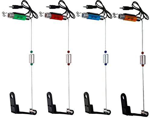 Irfora 4Pcs Eisen Angeln Bissanzeiger Aufhänger Swinger LED Leuchtanzeige
