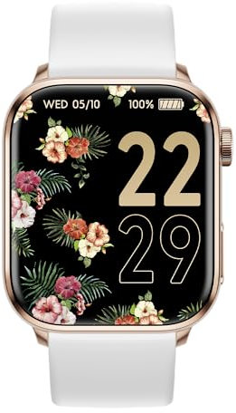 ICE-WATCH - Ice smart 2.0 Rose-Gold White - Rosafarbene Connected Watch mit weißem Silikonarmband für Frauen - 022537 (1,96 inch)