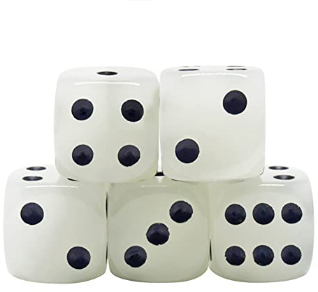 JUCHRZEY Economico 5 pz 14mm Standard a Sei Facce Dadi Set Dadi Luminosi Accessori for Giochi da Tavolo for Giochi da Esterno