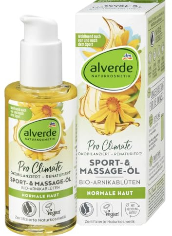 alverde NATURKOSMETIK Sport- & Massage-Öl Arnikablüten, 100 ml