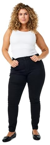 Zizzi Jeggings en coton stretch pour femme Grandes tailles 42-60, Noir , 48-50 grande taille