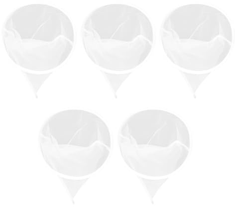 VALICLUD Colador de Miel de Malla Fina de Nailon 5 Unidades, Filtro Cónico Doble Capa 35x35x30 Cm, Bolsa Lavable para Filtración de Miel en Apicultura y Cocina Doméstica