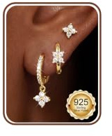 MILACOLATO 3 Paires Boucles d'Oreilles Femmes Argent 925 Piercing Oreille
