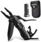 BIBURY Navaja multiuso, Alicates plegables, 5 en 1 Cuchillo plegable supervivencia, Herramienta multiuso inoxidable, Multiherramienta para supervivencia al aire libre, acampar y pescaria- Negro