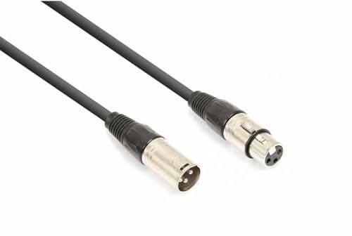 VONYX 177.724 XLR Male to XLR Female Balanced Signal Cable 6m - Professional Audio Lead for Microphones, Mixers, PA Speaker Systems, Studio and DJ Gear, Flexible with Metal Connectors