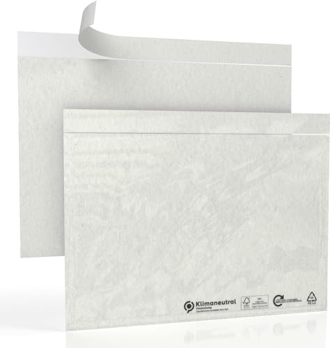 Lieferscheintaschen selbstklebend C6 - Transparente Versandtaschen 100 Stück - Dokumententasche für DIN A5, A6 Rechnung, Retourenschein, Lieferscheine, Versand & Co. - 17,5 x 13 cm
