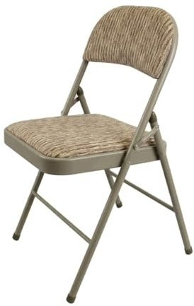 Meta Steel Frame with Fabric Seat Padded Office Work Study Party Dining Folding Chair (1, Beige)