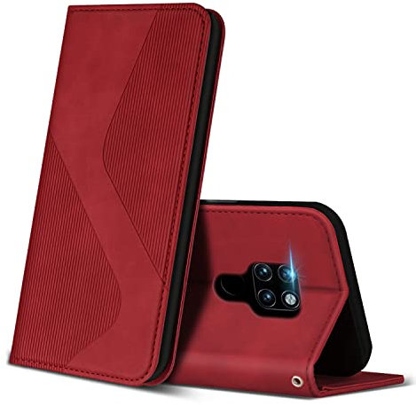 ZONNAVI Funda para Huawei Mate 20, Funda Libro de Cuero con Ranura para Tarjeta y Magnético, Wallet Flip Caso Cubierta Case Carcasa para Huawei Mate 20 (Rojo)