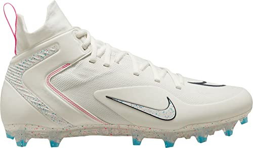 Nike Alpha Huarache 8 Elite - Tacchetti Lacrosse da uomo, Vela/Hyper Rosa/Laser Blu/Bianco, 47.5 EU