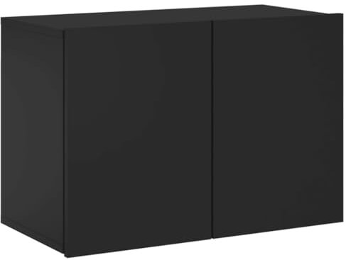 vidaXL TV Wandschrank, TV Schrank mit viel Stauraum, Wandmontage Fernsehschrank Regal, Hängeschrank TV Möbel Ständer, Modern, Schwarz