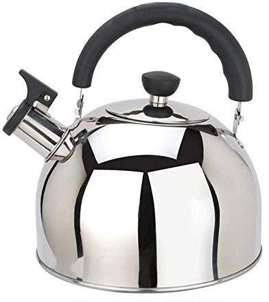 Théières pour cuisinière Bouilloire à thé sifflante avec poignée pliante - Bouilloire en acier inoxydable 304 Cuisinière à induction de grande capacité Cuisinière à gaz Bouilloire à eau cha
