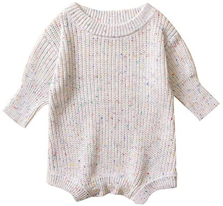 Baby Jogginganzug Bodys Für Baby-Mädchen Kleinkind Kleinkind Mädchen Langarm Bunte Kintted Pullover Strampler Body Für Babys Kleidung Kleinkind Kleinkind Mädchen Langarm Bunte Kintted Pullover Stramp