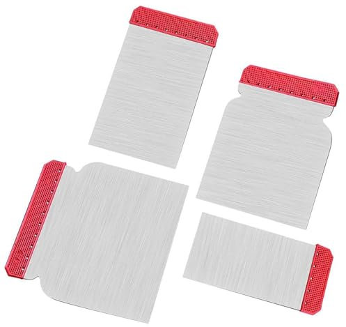 4 Flexible Filling Scraper Blades - Carbon Steel Putty Knives 45mm, 70mm, 90mm and 110mm, Plastering and Decorating Tools