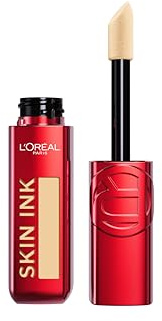 L'Oreal Paris Infaillible Skin Ink, Foundcealer, Deckend wie eine Foundation, Leicht wie ein Concealer, bis zu 48H semi-permanentes Make Up, Wasserfest, Schweißfest, Kein Abfärben, Light Cool 130