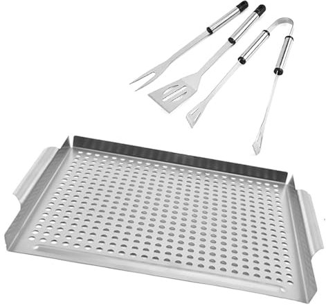 Piastra Acciaio Per Barbecue,Piastra Per Barbecue,Piastra Acciaio Inox,Teglia Plancha In Acciaio Inox,Con Set Di Spatole Per Teglia,36x30cm,Spessore 1,5 mm,Adatto Per Bbq All'Aperto,Teppanyaki,Ecc.