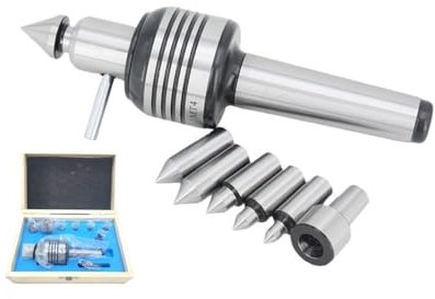 WUWMTUTCK Mitlaufende Drehbank mit Zentrierspitze MT2 MT3 MT4 Drehzentrum CNC-Maschine for schwere Schneidarbeiten mit Regenschirm-Drehstiften, Multifunktionsgerät(MT2 7PCS)