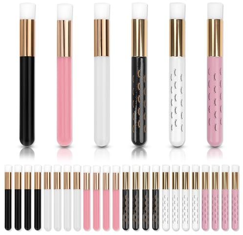30 Pièces Brosse de Nettoyage, 6 Couleur Brosses à Shampoing de Cils Usage Quotidien, Brosses de Shampooing Brosse de Nettoyage pour Cil pour Le Nettoyage Démaquillage