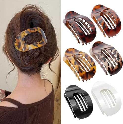 6 Pcs Pince Cheveux, Femme Pince a Cheveux Antidérapantes, Ultra-Résistant Pinces Cheveux, Pince à Cheveux Adaptées Aux Cheveux épais et fins, Pince Plate Cheveux pour Tous les Jours, Sport, Conduite