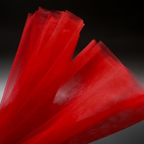 Vayliro 2 Yards Harter Tüllstoff Breite 160cm Tüll Dekostoffe Netzstoff Stoffe zum Basteln Stoffe zum Nähen für DIY Handwerk Hochzeit Party Vorhänge Tutu Kostüm Kleid Bekleidung,Rot