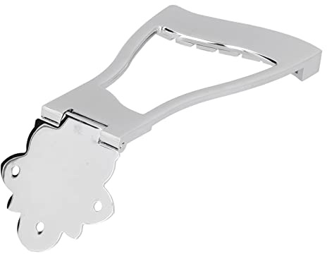 VGEBY Steg-Saitenhalter für Jazzgitarre, Langlebiges Zinklegierungsmaterial, Einfache Installation, Ideal für Jazzgitarren (SILVER)
