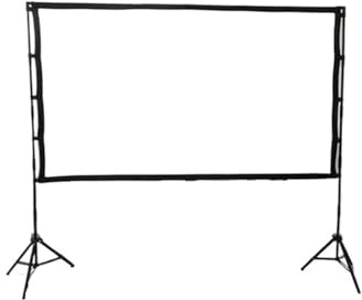 Tripod Screen Projektorduk Med Stativ Mjuk Vit Mindre veck Med Bärväska Vikbar Dubbelstativ Skärm Utomhus Projektionsdukar(100 inch)