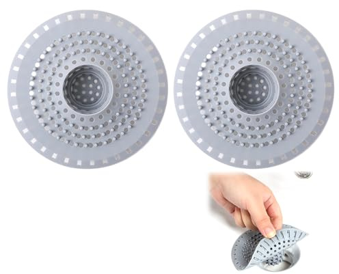 Abflusssieb aus Silikon mit Saugnapftechnologie – Haarfänger für Dusche, Küche und Badewanne, Effektiver Abfluss Schutz, Wiederverwendbares Sieb für und saubere Abflusslösungen (2 PCS)