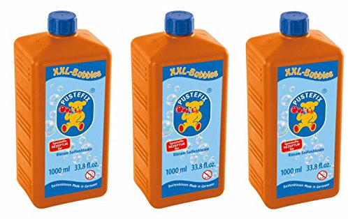 Pustefix 420869872 Nachfüllflasche XXL-Bubbles 1000ml (3 x 1000 ml, Kunststoff)