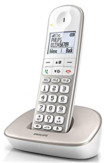 Philips XL4901S DECT-Komforttelefon – Schnurloses Telefon mit Mobilteil – Große Tasten - Lautstärkeregelung - Hörgerätekompatibilität - Festnetztelefon - Weiß