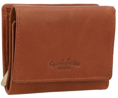 Gusti Leder Mini Geldbörse August Damen RFID Schutz – Kleines Portemonnaie Kartenetui, Brieftasche aus Echtleder, handlich, sichere Aufbewahrung für Karten & Münzen