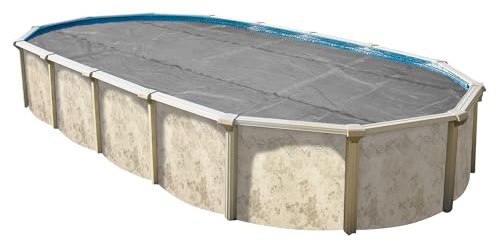 In The Swim 18' x 33' Ultra Silver Oval Solar Pool Cover 16 Mil for Solar Heating Above Ground Pools and Inground Pools