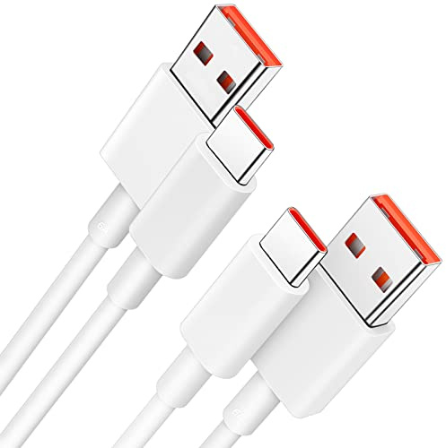 ACOCOBUY 120W 2m 2Pack 6A Câble USB C Charge Rapide pour Xiaomi 17T/15T/14T | Câble Type C 100W 90W Rapide Charge pour Redmi Note 15/14/13/12/11/10 Pro pour POCO X8/F8/M8/X7/X6/X5/X4/X3/C85 Pad 8 7 6 5
