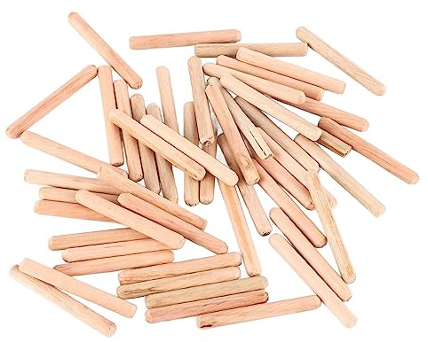 Träpluggar Set, 50 Delar M6 Möbler Räfflade Trästift Reparationsset, för DIY Hantverk Snickeri, M6 x 50mm