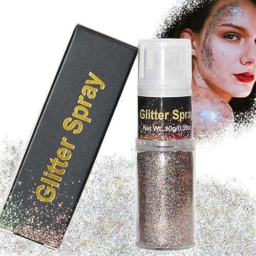 Spray Purpurina Cara Festival Polvos de Hadas para Glitter Maquillaje Brillos para el Pelo Fiestas Musikfestival