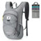 SKYSPER 15L Hiking Backpack Lightweight Foldable Daypack with Chest Strap Small Travel Rucksack for Women Men Packable Folding Bagpack for Travelling(Grey)
