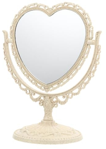 Vaguelly Vintage Tischkosmetikspiegel Drehbarer Schminkspiegel Für Make-up Rasur Und Zupfen Kommode Spiegel Im Retro-Design Desktop Makeup Mirror Für Schminktisch Und Badezimmer