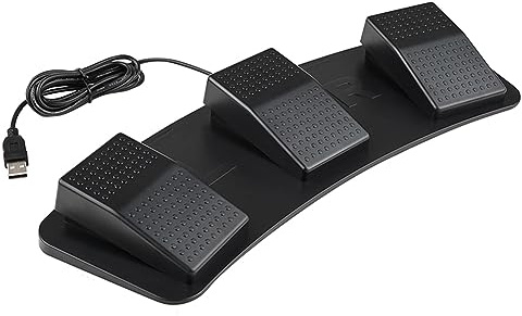 Asyduey Conmutador de Pie Triple USB, Tecla de Controlador, Teclado Personalizado, Pedal de AccióN Multimedia para Juegos para Computadora