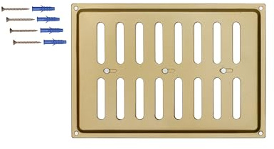 DEMLOU Rektangulärt Justerbart Ventilationsgaller 24x17 cm – Svart RAL 9005 Pulverlackerad Luftventil i Stål med Rörliga Lameller – Vägg- eller Takventil.