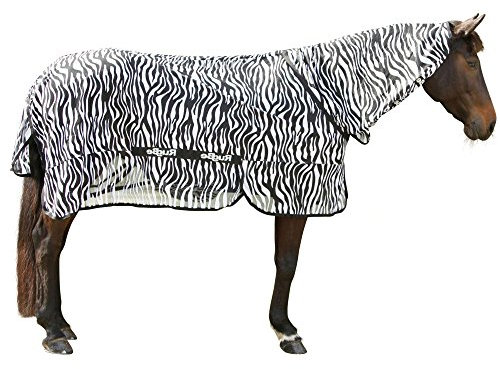 KERBL RugBe Zebra Fliegendecke Ekzemerdecke Pferdedecke mit Halsteil 145cm