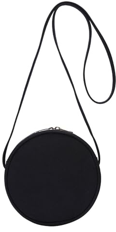 YONBEN Damen Rund Umhängetasche Mappe, Mode Kreis Crossbody Geldbeutel-Kupplungs-Handtasche (Schwarz)
