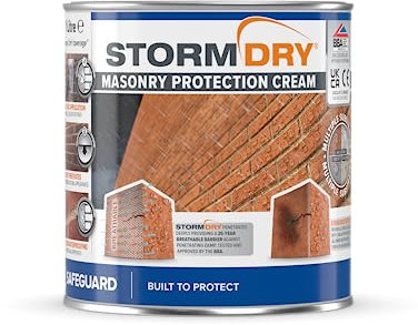 Stormdry crema-gel impermeabilizzante terrazzi - 1 litro - Trattamento anti-pioggia per murature esterne, mattoni, pietra, malta e graniti. Invisibile, traspirante. 25 anni idrorepellente certificata