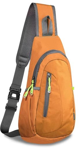TITECOUGO Shoulder Bag Small Backpack Sling Bag for Women Men Gym Cross Body Running Rucksack Work Healthy Back Bag Chest Bags Crossbody Backpacks Daypack Camp Day Packs Sports Lightweight Orange