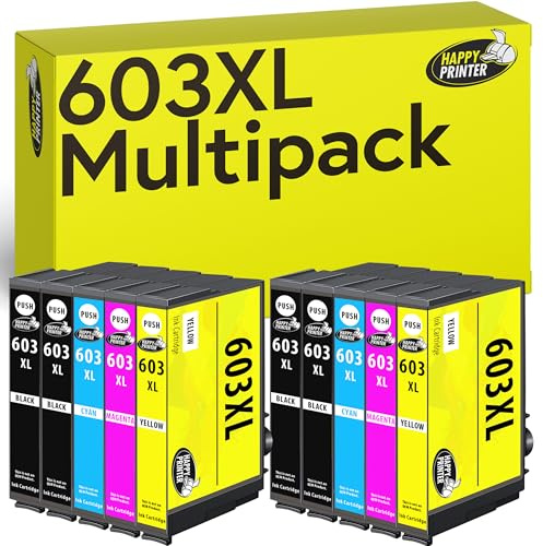 Happy Printer XL Tintenpatronen kompatibel mit Epson 603 603XL Multipack passend für Expression Home XP-3100 XP-3105 XP-3150 XP-4100 XP-4150 XP-4155 (10 Druckerpatronen)