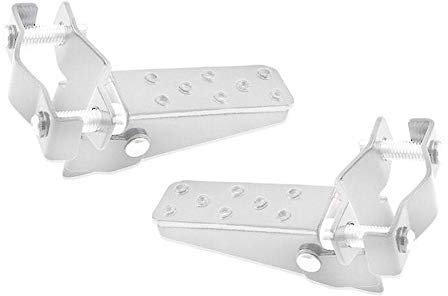 Pedales Reposapiés para Motocicleta 1 par de Negro de acero bicicleta de la motocicleta piezas del pedal del marco del pie uña puede ser modificado for requisitos 25mm-30mm Estribo Moto (Color : Plat