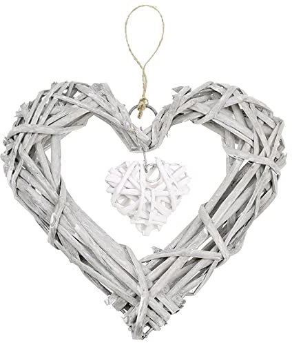 Rattan-Herzen, Wanddekoration, Herzform, Weidenkranz, Ornament für Hochzeit, Party, Zuhause, Schlafzimmer