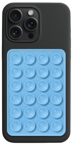 Silikon-Saugnapf, rutschfeste Handyhülle, geeignet für iPhone und Android, klebrige Handy-Griffe, geeignet für Selfie und Video, Freisprecheinrichtung, Duschspiegel, Handyhalter (Hellblau)