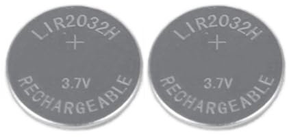 Lot de 2 piles bouton LIR2032 70 mAh 3,7 V LIR 2032 3,7 V 70 mAh rechargeables CR2032 pour clé de voiture Logitech K750 Remplace CR 2032 Girafus