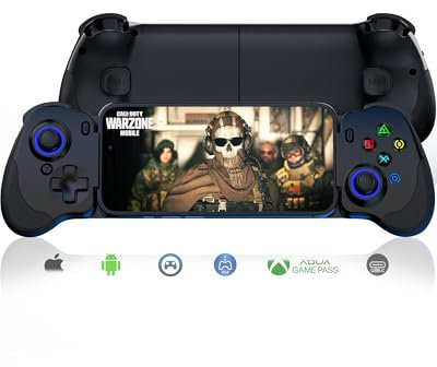 arVin Mobile Gaming Controller pour iPhone 16/15 Series & USB C Android Phon with Hall Joystick/Hall Trigger, PS Remote Player Gamepad for PS5/PS4/Xbox/PC, Cloud Gaming, CODM, PUBG, Roblox (Noir)
